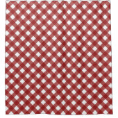 Red White Gingham Check Pset Douchegordijn (Voorkant)