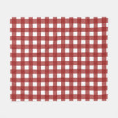 Red White Gingham Check Pset Fleece Deken (Voorkant (Horizontaal))