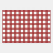 Red White Gingham Check Pset Inpakpapier Vel (Voorkant 3)
