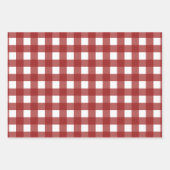 Red White Gingham Check Pset Inpakpapier Vel (Voorkant 2)