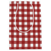 Red White Gingham Check Pset Medium Cadeauzakje (Voorkant)