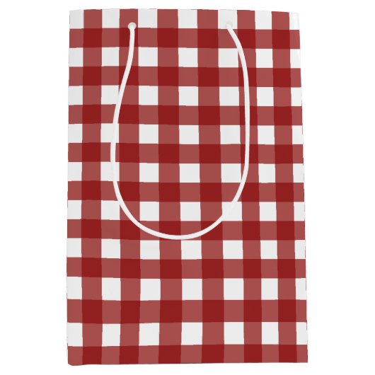 Red White Gingham Check Pset Medium Cadeauzakje (Voorkant)