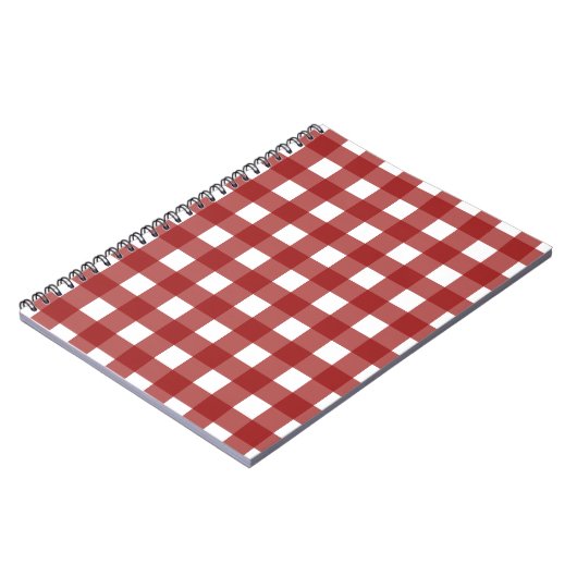 Red White Gingham Check Pset Notitieboek (Linkerzijde)