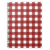 Red White Gingham Check Pset Notitieboek (Voorkant)