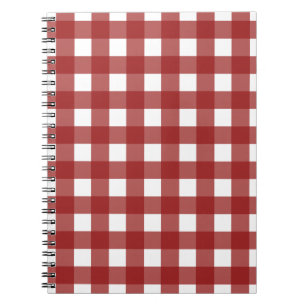 Red White Gingham Check Pset Notitieboek