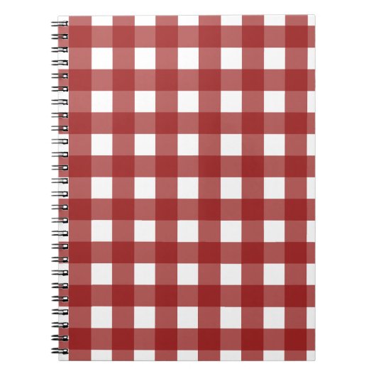 Red White Gingham Check Pset Notitieboek (Voorkant)