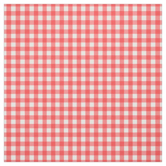 Red White Gingham Classic Check Patroon Stof (Swatch)