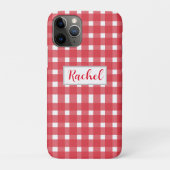 Red White Gingham, gepersonaliseerd Case-Mate iPhone Case (Achterkant)