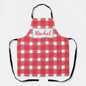 Red White Gingham, gepersonaliseerd Schort (Voorkant)