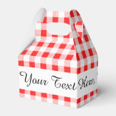 Red White Gingham Pattern Bedankdoosjes (Achterkant)