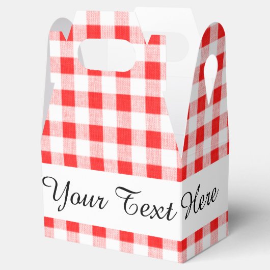 Red White Gingham Pattern Bedankdoosjes (Geopend)