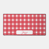 Red White Gingham Pattern Bureaumat (Voorkant)