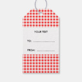 Red White Gingham Pattern Cadeaulabel (Voorkant)