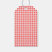 Red White Gingham Pattern Cadeaulabel (Achterkant)