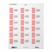 Red White Gingham Pattern Etiket (Full Sheet)