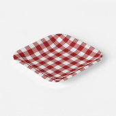 Red White Gingham Pattern Papieren Bordje (Gebogen)