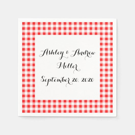 Red White Gingham Pattern Servetten (Voorkant)