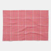 Red White Gingham Pattern Theedoek (Horizontaal)