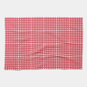 Red White Gingham Pattern Theedoek