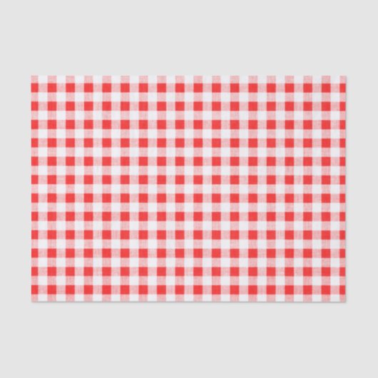 Red White Gingham Pattern Tissuepapier (Voorkant)