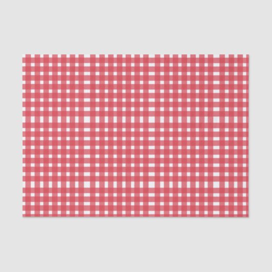 Red White Gingham Pattern Tissuepapier (Voorkant)