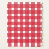Red White Gingham Personalized Planner (Achterkant)