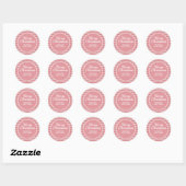 Red White Gingham Pink Merry kerst Ronde Sticker (Vel)