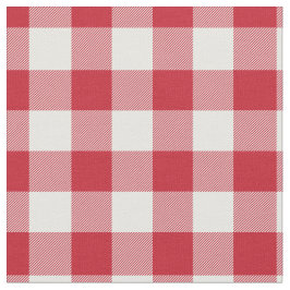 Red & White Gingham Plaid Stof