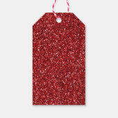 Red White Glitter Reindeer Cadeaulabel (Achterkant)