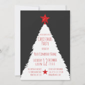 Red White Glitter Star Tree Corporate Kerstmis Kaart (Voorkant)