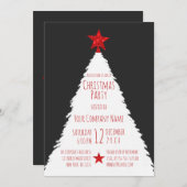 Red White Glitter Star Tree Corporate Kerstmis Kaart (Voorkant / Achterkant)