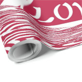 Red & White God Is Love Star Pattern Christmas Cadeaupapier (Rol Hoek)