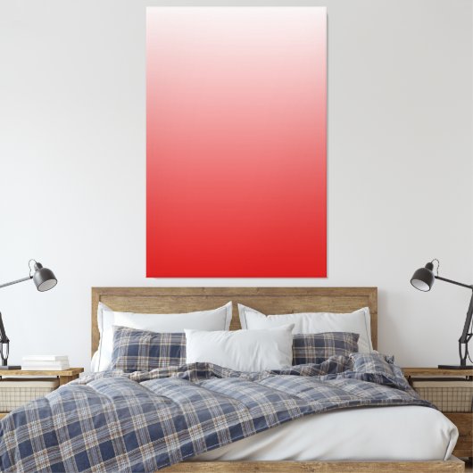 Red White Gradient Art Work Canvas Afdruk (Insitu (Slaapkamer))