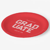 Red & White Graduation Party Customizable Papieren Bordje (Gekanteld)