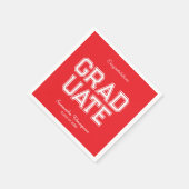 Red & White Graduation Party Napkins Customizable Servet (Hoek)