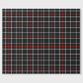 Red White Graphical Lines Black Plaid Design Cadeaupapier (Vlak)