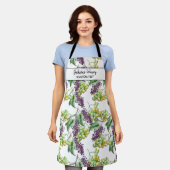 Red White Graps Wine Pattern Aangepaste naam Schort (Gedragen)