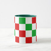 Red White Green Checkered Pattern Design  Mok (Midden)