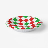 Red White Green Checkered Pattern Design Papieren Kommen (Gebogen)