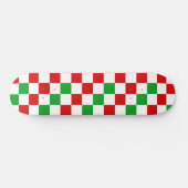 Red White Green Checkered Pattern Design  Persoonlijk Skateboard (Horizontaal)