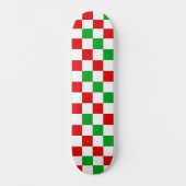 Red White Green Checkered Pattern Design  Persoonlijk Skateboard (Voorkant)