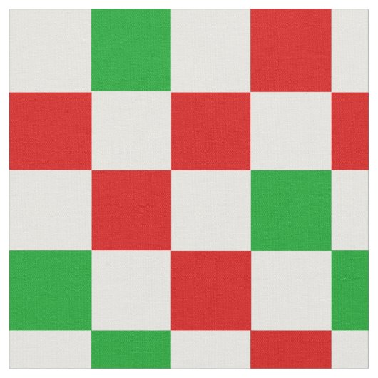 Red White Green Checkered Pattern Design  Stof (Close Up)