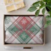 RED WHITE GREEN CHRISTMAS PLAID PATTERN TISSUEPAPIER (Geschenk)
