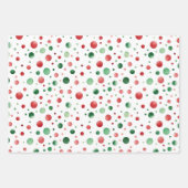 Red White Green Dots Birthday Inpakpapier Vel (Voorkant 3)