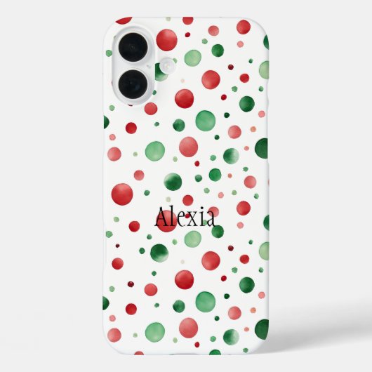 Red White Green Dots Christmas Case-Mate iPhone Case (Achterkant)
