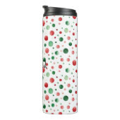 Red White Green Dots Christmas Thermosbeker (Geroteerd rechts)