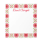 Red White Green  Geometric vergeet het niet Notitieblok (Voorkant)