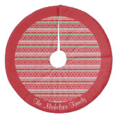 Red White Green Knit Sweater Pattern (Rode Witte G Fleece Kerstboom Rok (Voorkant)