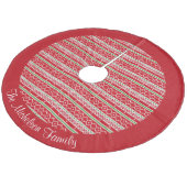 Red White Green Knit Sweater Pattern (Rode Witte G Fleece Kerstboom Rok (Gekanteld)