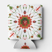 Red, white, & green ladybug design  blikjeskoeler (Achterkant)